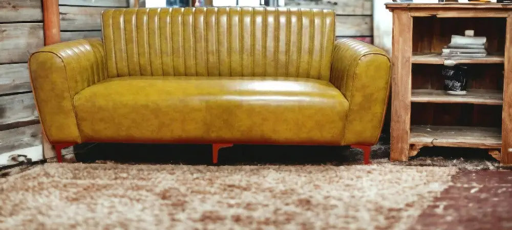 MGR Rexine 2 Seater Sofa In Dark Grey Colour MGR CASA