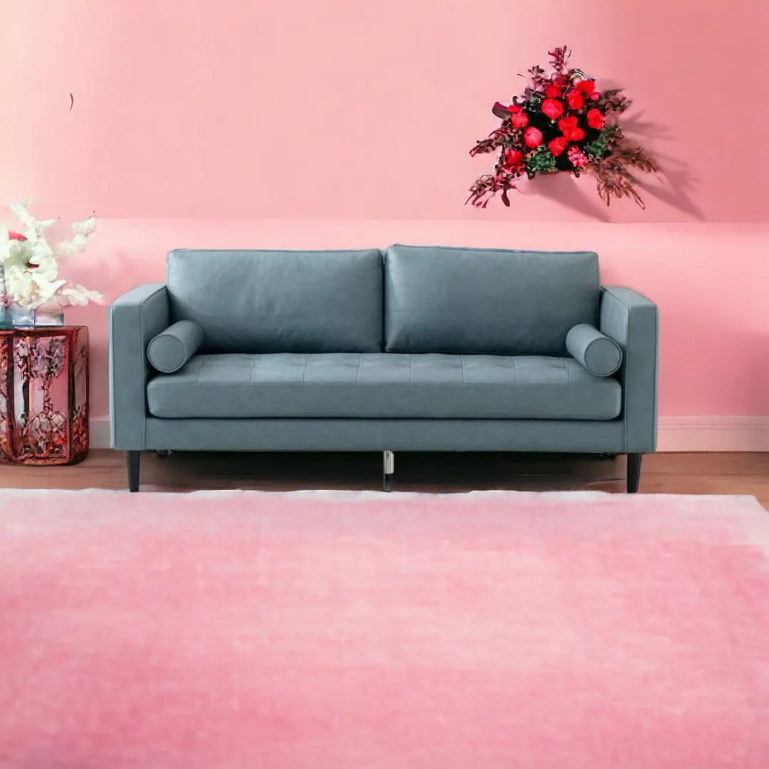 MGR Elevate Velvet 3 Seater Sofa In Grey Colour MGR CASA