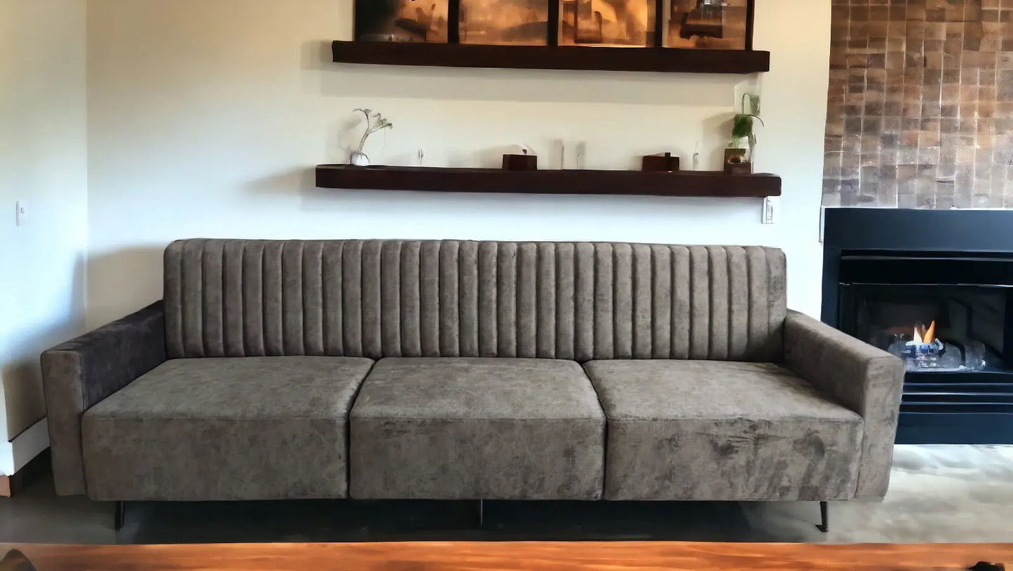 MGR Saffron Velvet 3 Seater Sofa in Grey Colour MGR CASA