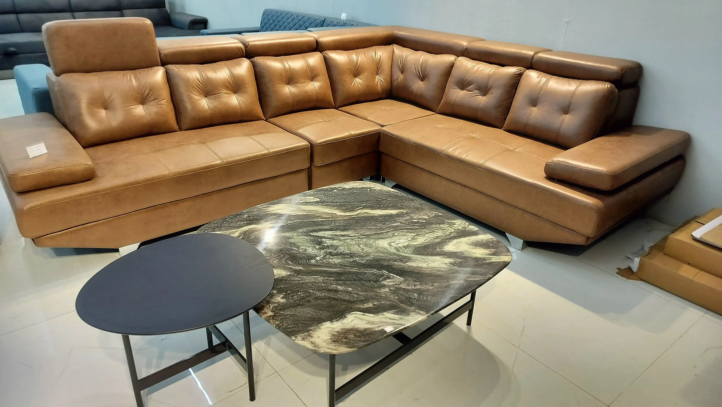 MGR Maxxico Rexine L Shape Sofa available In Multi Colour MGR CASA