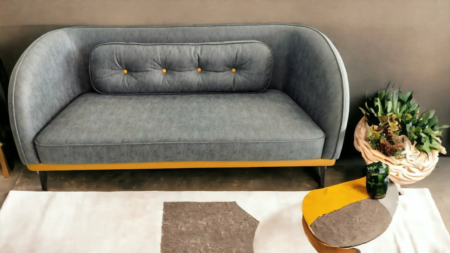 MGR New Shape Rexine Sofa In Grey Colour MGR CASA