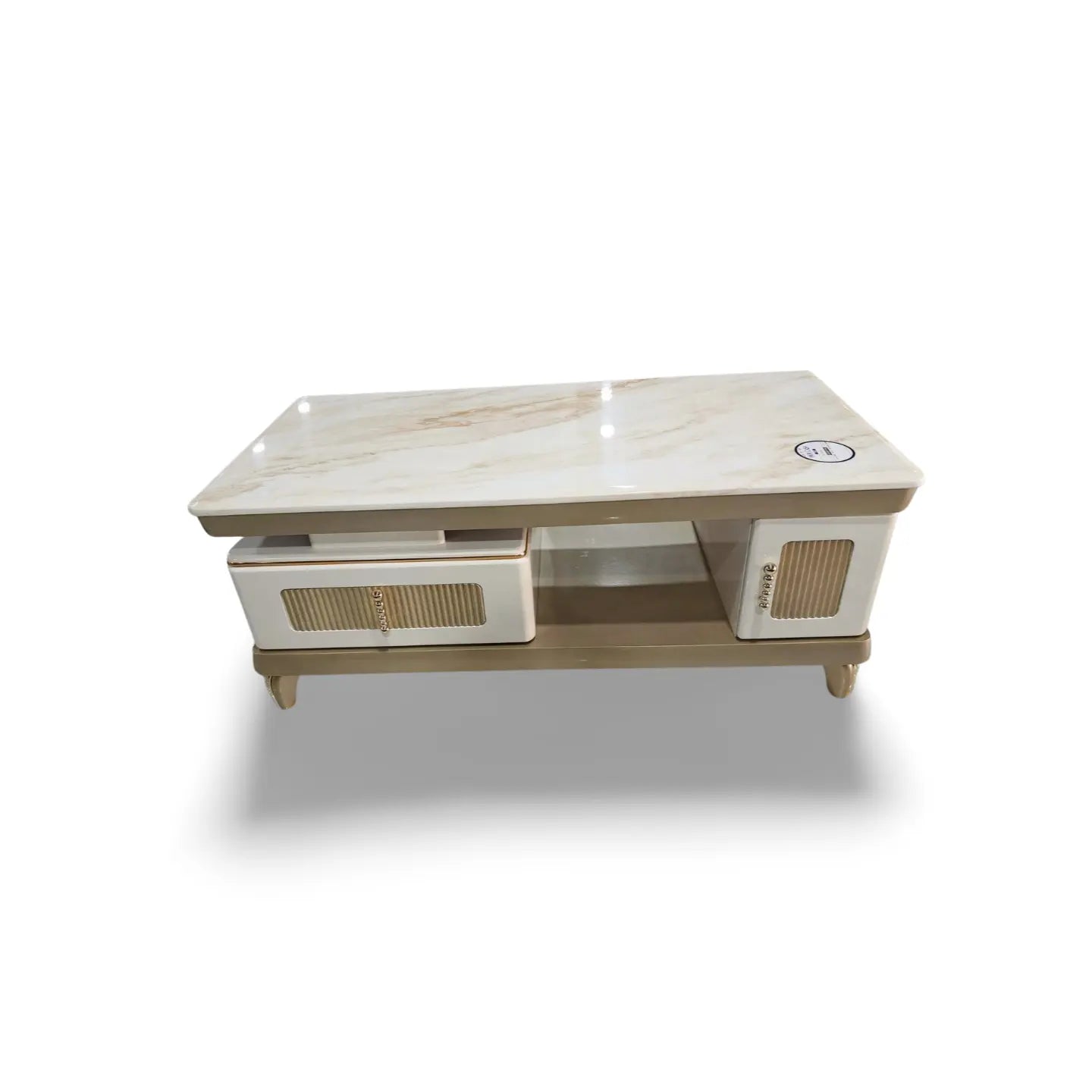 MGR MARBLE TOP ENGINEERING WOOD BASE VINTAGE LOOK CENTER TABLE MGR CASA