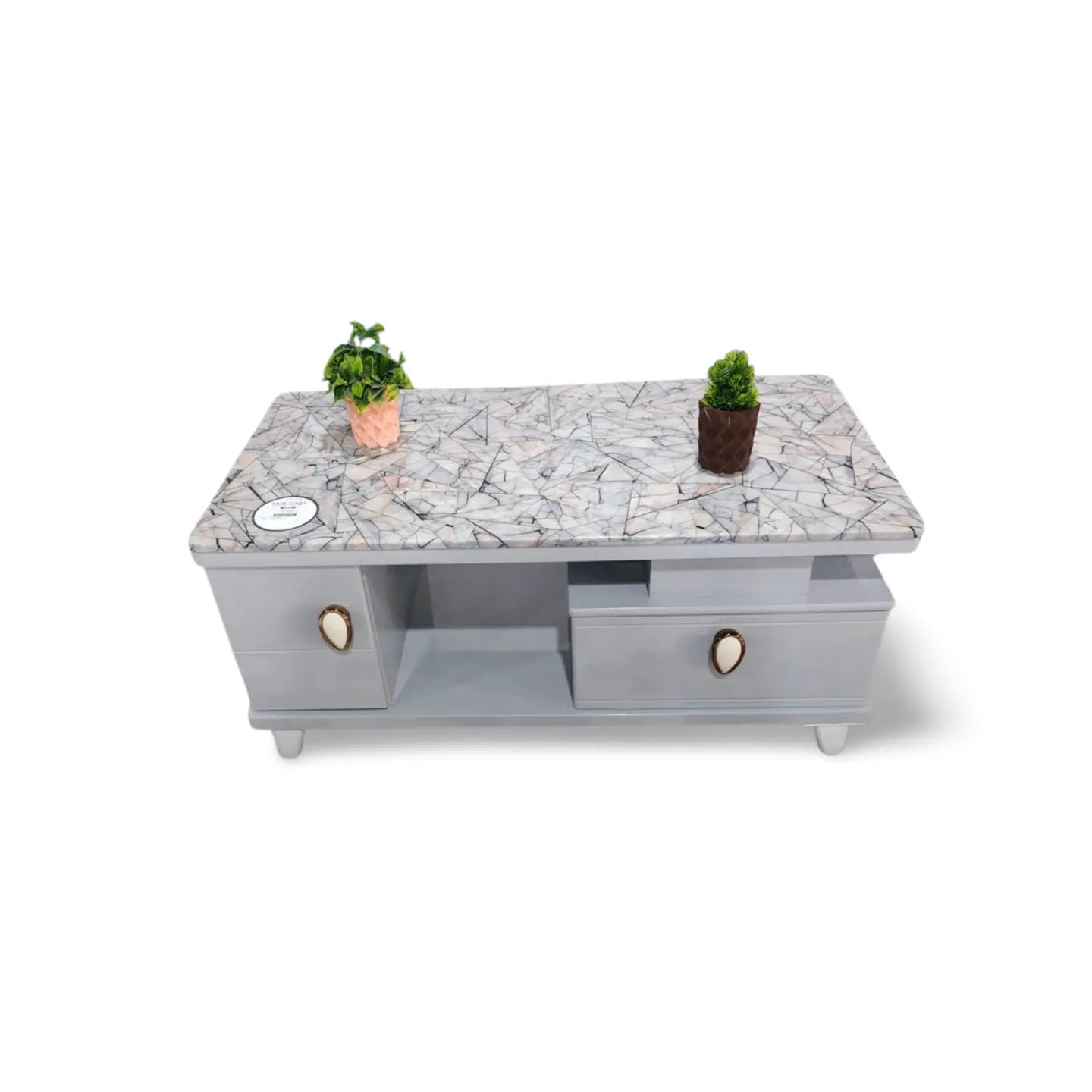 MGR MARBLE TOP ENGINEERING WOOD BASE CENTER TABLE MGR CASA