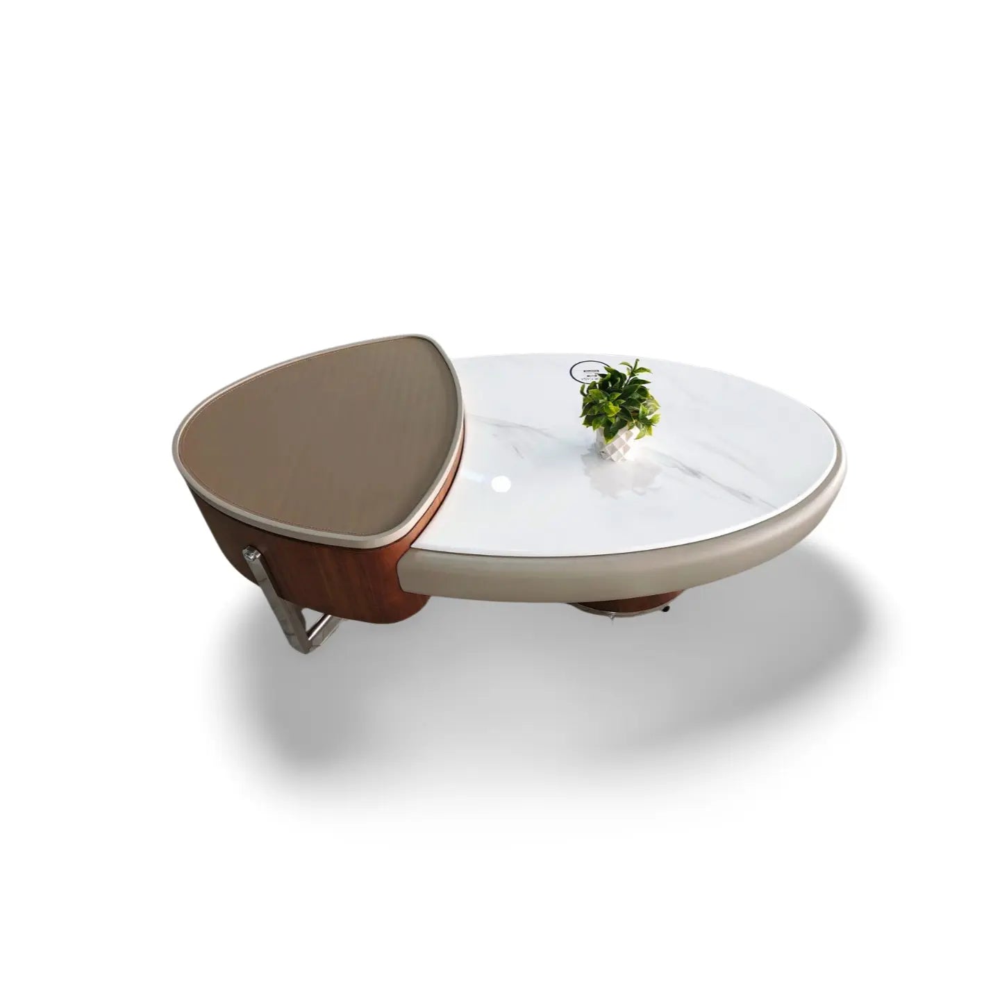 MGR ARTIFICIAL MARBLE TOP ENGINEERING WOOD BASE WITH HYDROLIC STORAGE CENTER TABLE MGR CASA
