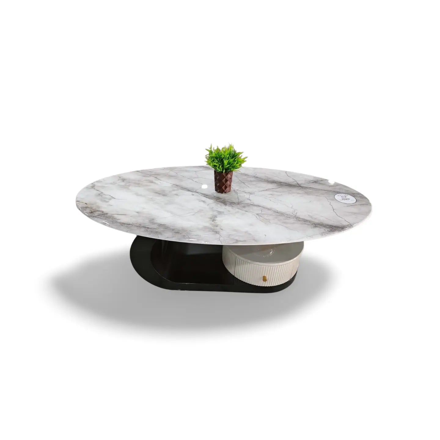 MGR MARBLE TOP, METAL BASE WITH DRAWER, CENTER TABLE MGR CASA