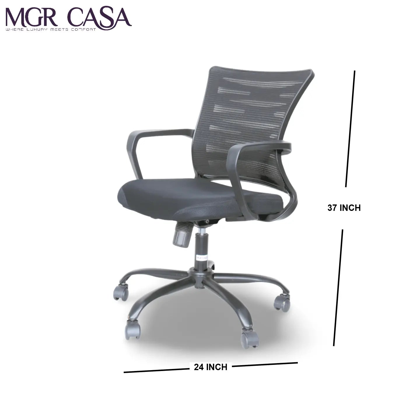 MGR ZIGZAG BLACK MID BACK MESH OFFICE CHAIR MGR CASA