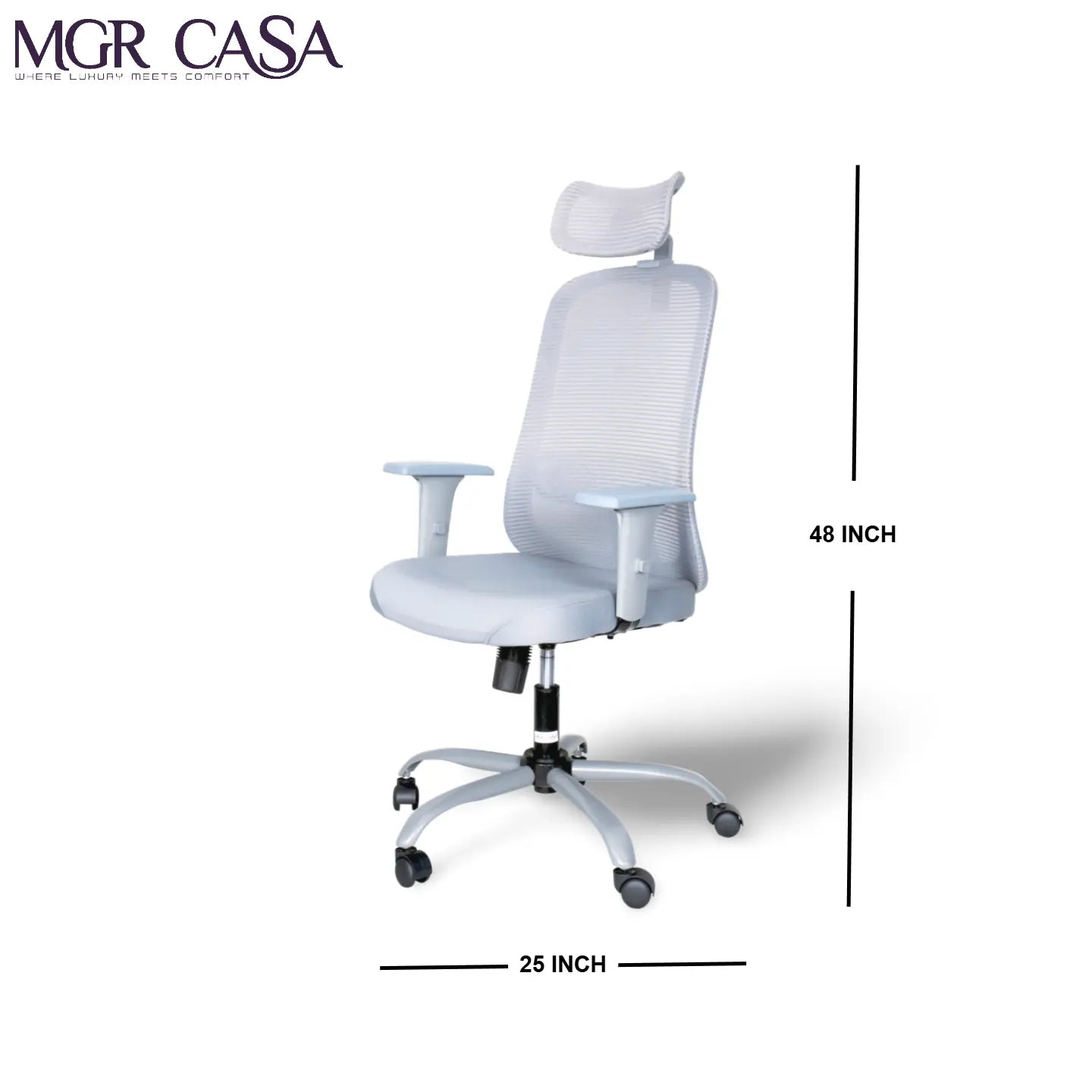 MGR ZOOM GREY HIGH BACK MESH OFFICE CHAIR MGR CASA
