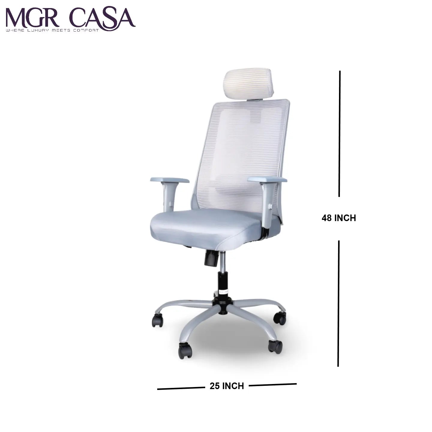 MGR HILITE GREY HIGH BACK MESH OFFICE CHAIR MGR CASA