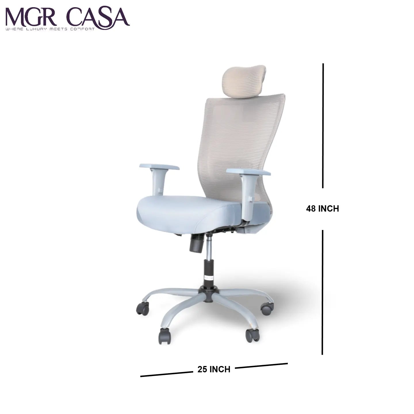 MGR MYSTIC GREY HIGH BACK MESH OFFICE CHAIR MGR CASA