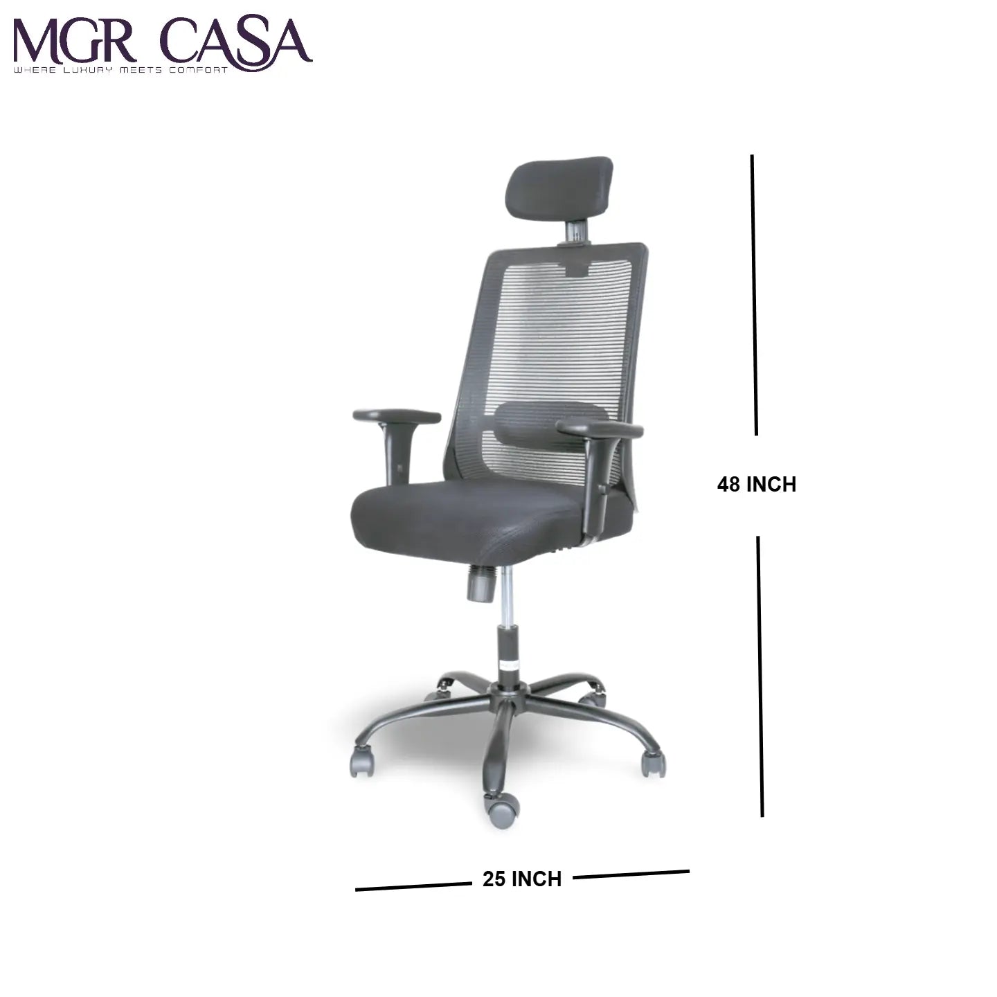 MGR HILITE BLACK HIGH BACK MESH OFFICE CHAIR MGR CASA