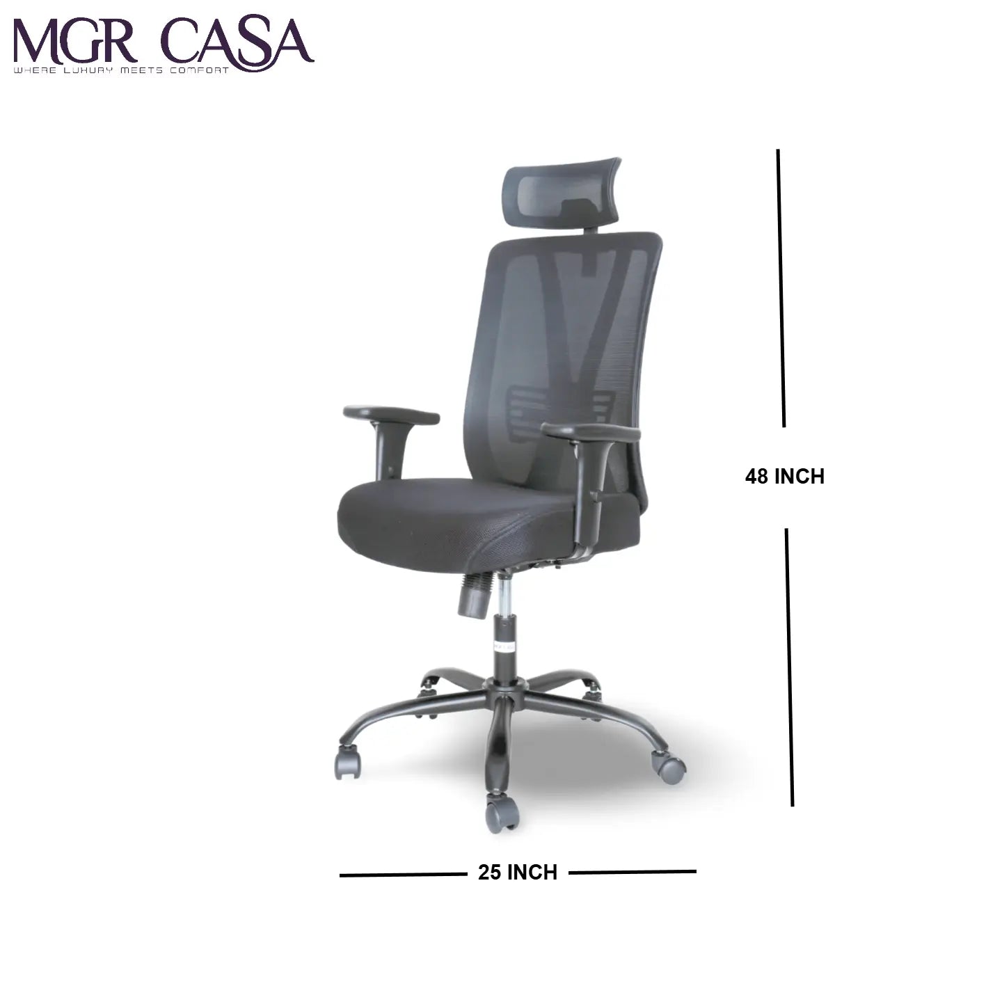 MGR MATEOR BLACK HIGH BACK MESH OFFICE CHAIR MGR CASA