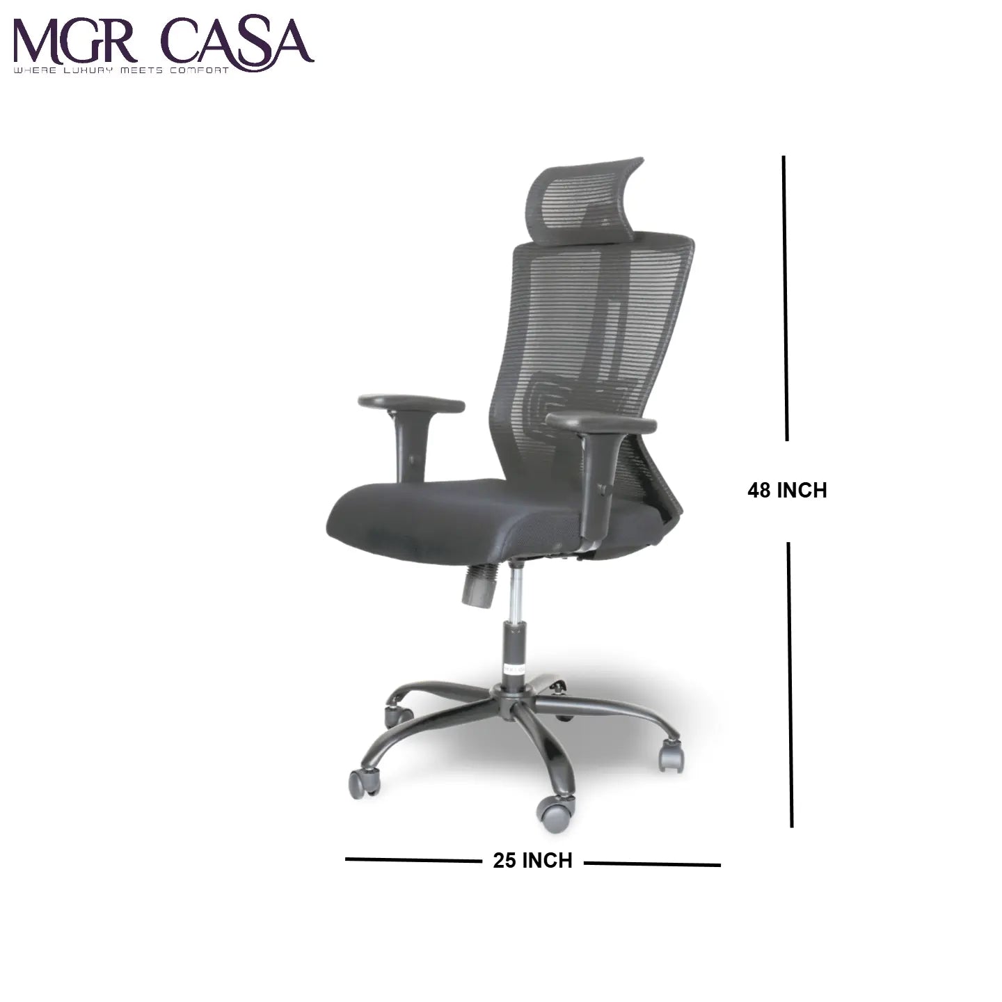 MGR EFFILE BLACK HIGH BACK MESH OFFICE CHAIR MGR CASA