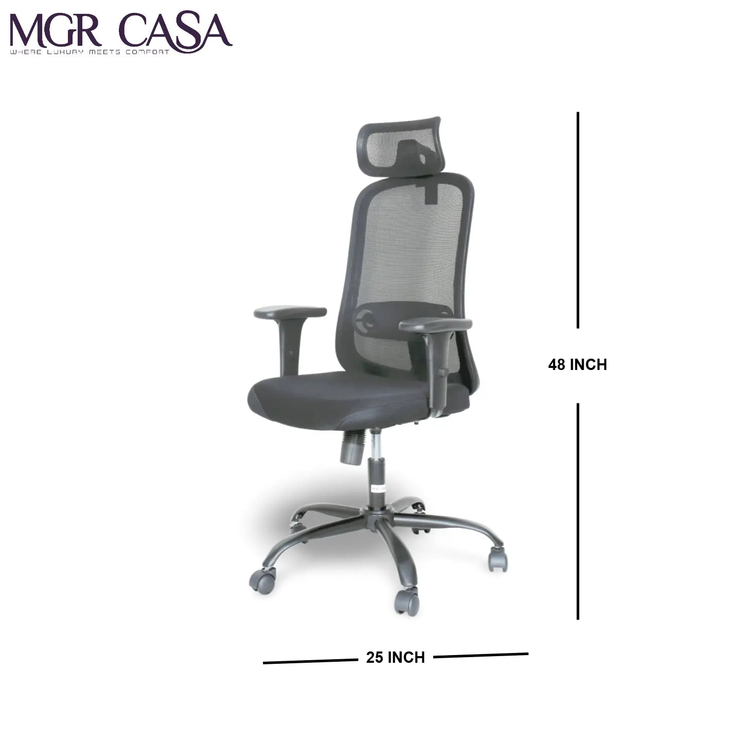 MGR ZOOM BLACK HIGH BACK MESH OFFICE CHAIR MGR CASA