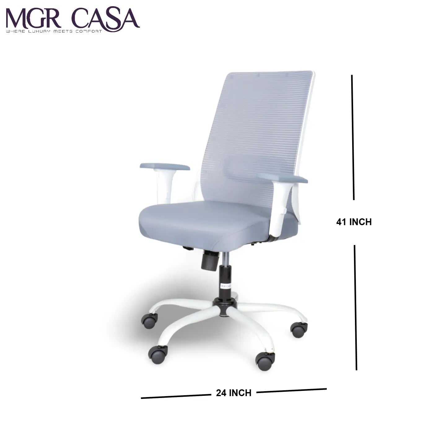 MGR HILITE GREY MID-BACK MESH OFFICE CHAIR MGR CASA