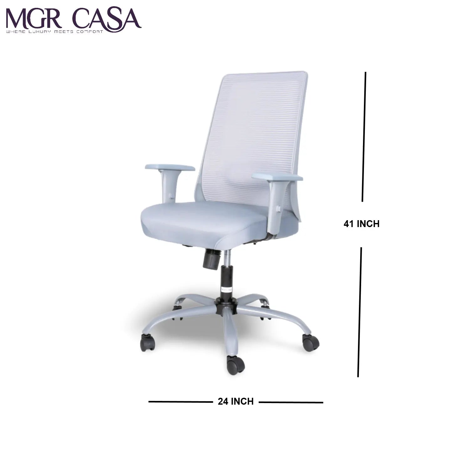 MGR HILITE GREY MID-BACK MESH OFFICE CHAIR MGR CASA