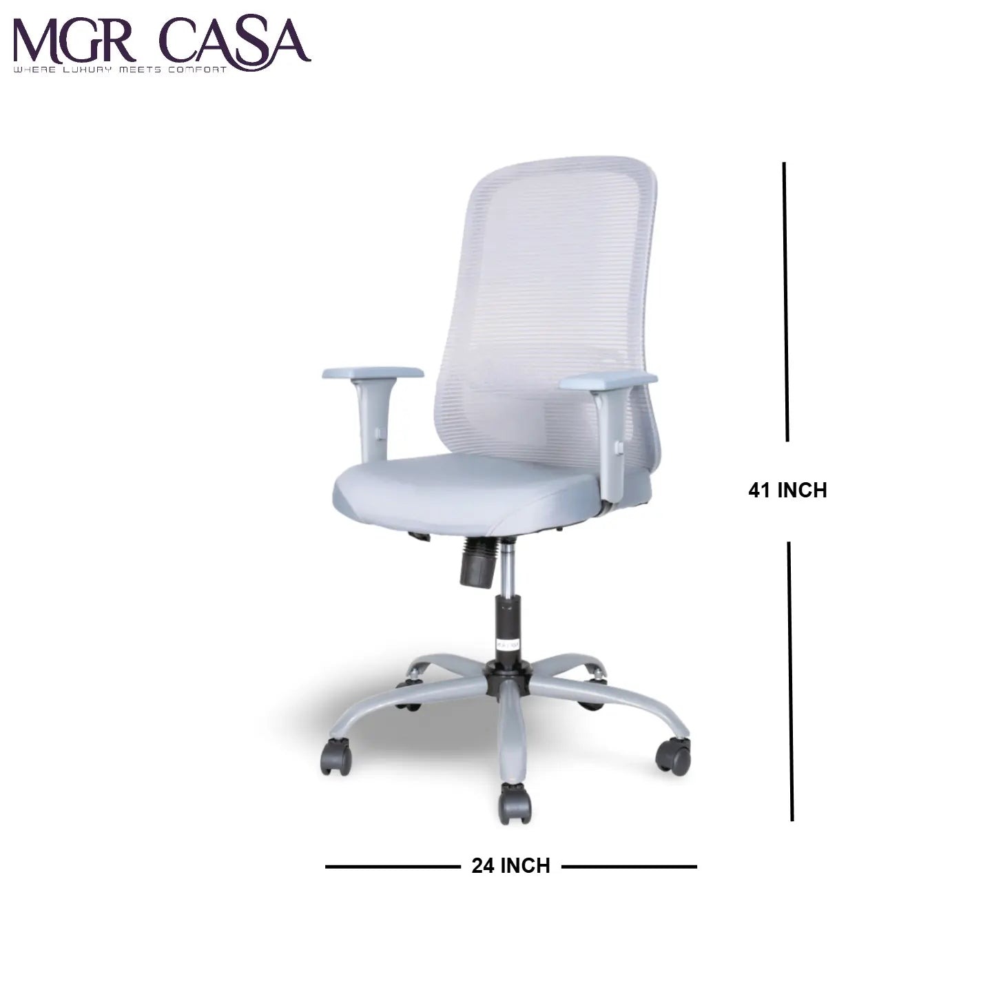 MGR ZOOM GERY MID-BACK MESH OFFICE CHAIR MGR CASA