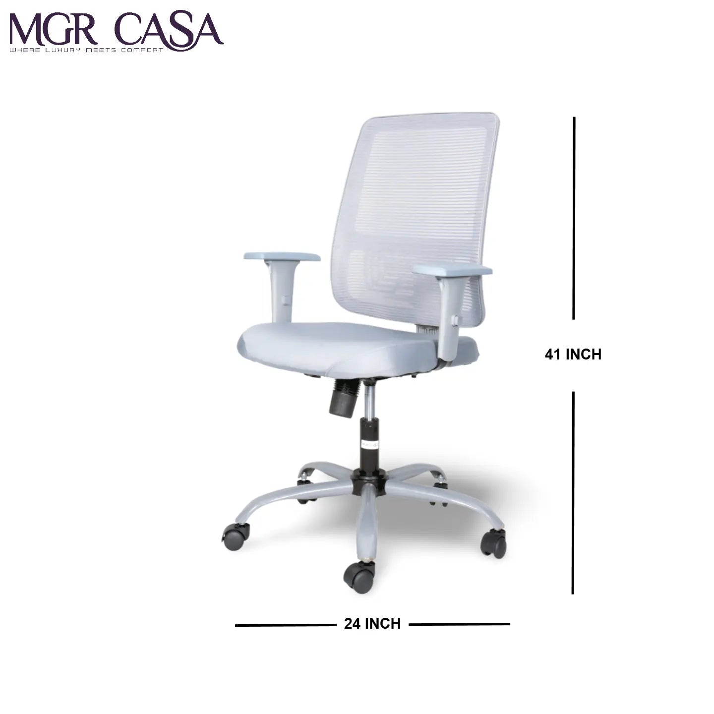 MGR RIO GREY MID-BACK MESH OFFICE CHAIR MGR CASA