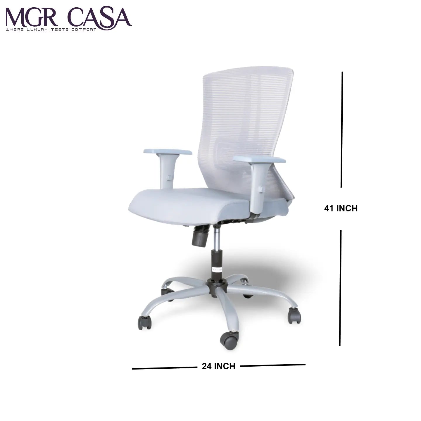 MGR EAFFILE GREY MID-BACK MESH OFFICE CHAIR MGR CASA