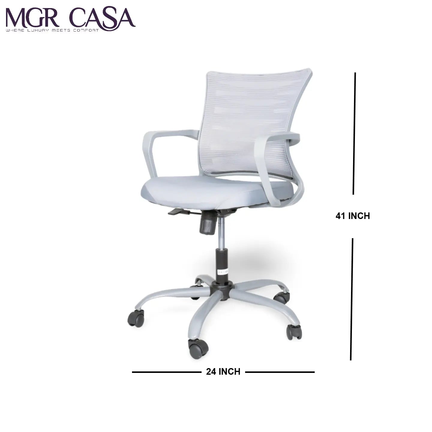 MGR ZIGZAG GREY MID-BACK MESH OFFICE CHAIR MGR CASA