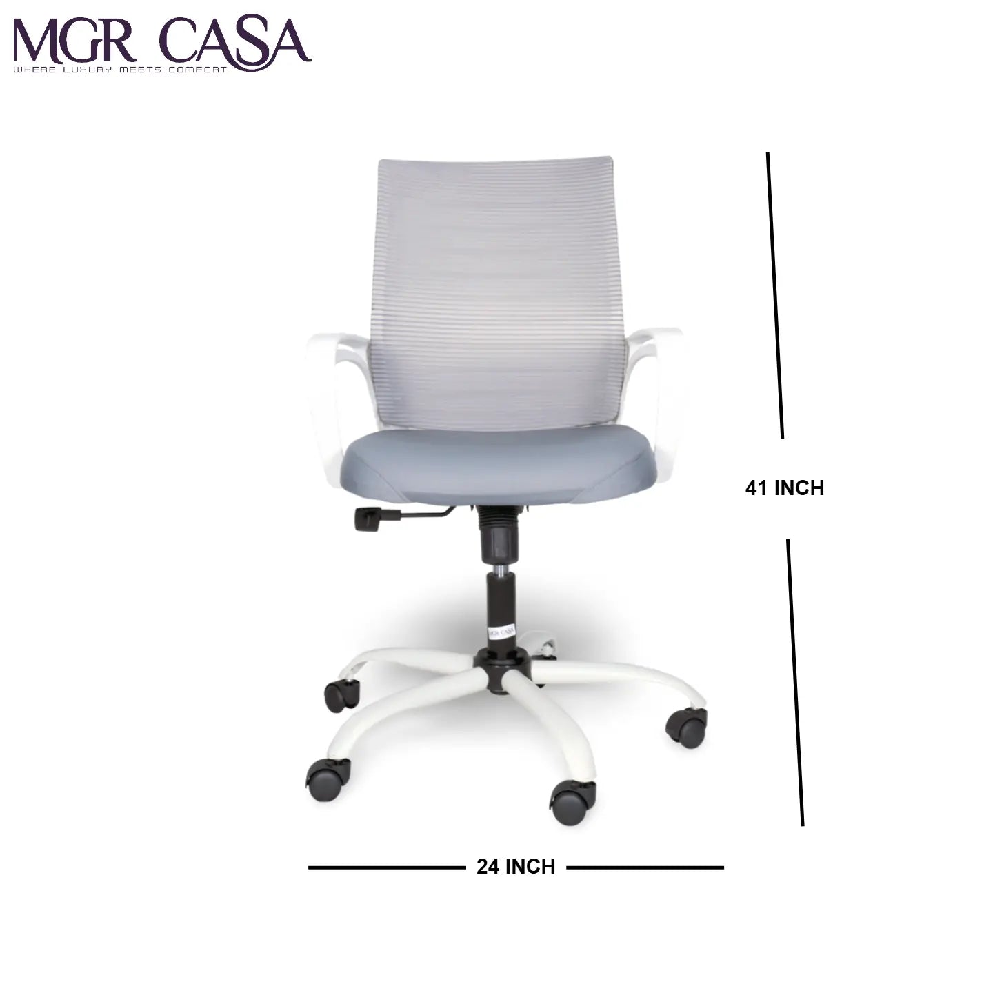 MGR DELTA WHITE-GREY MID-BACK MESH OFFICE CHAIR MGR CASA