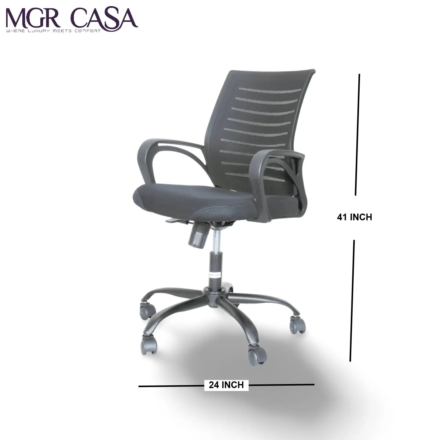 MGR DELTA BLACK MID-BACK MESH OFFICE CHAIR MGR CASA