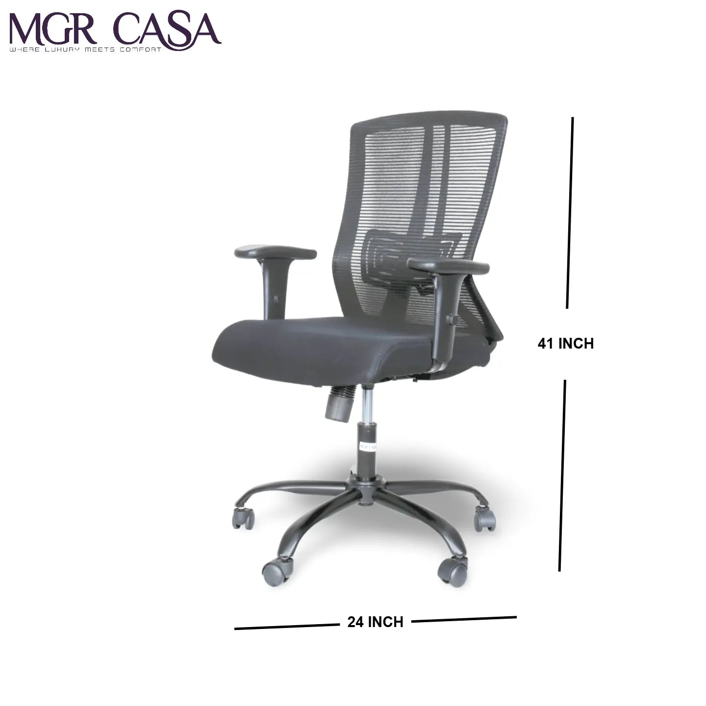 MGR EAFFILE BLACK MID-BACK MESH OFFICE CHAIR MGR CASA