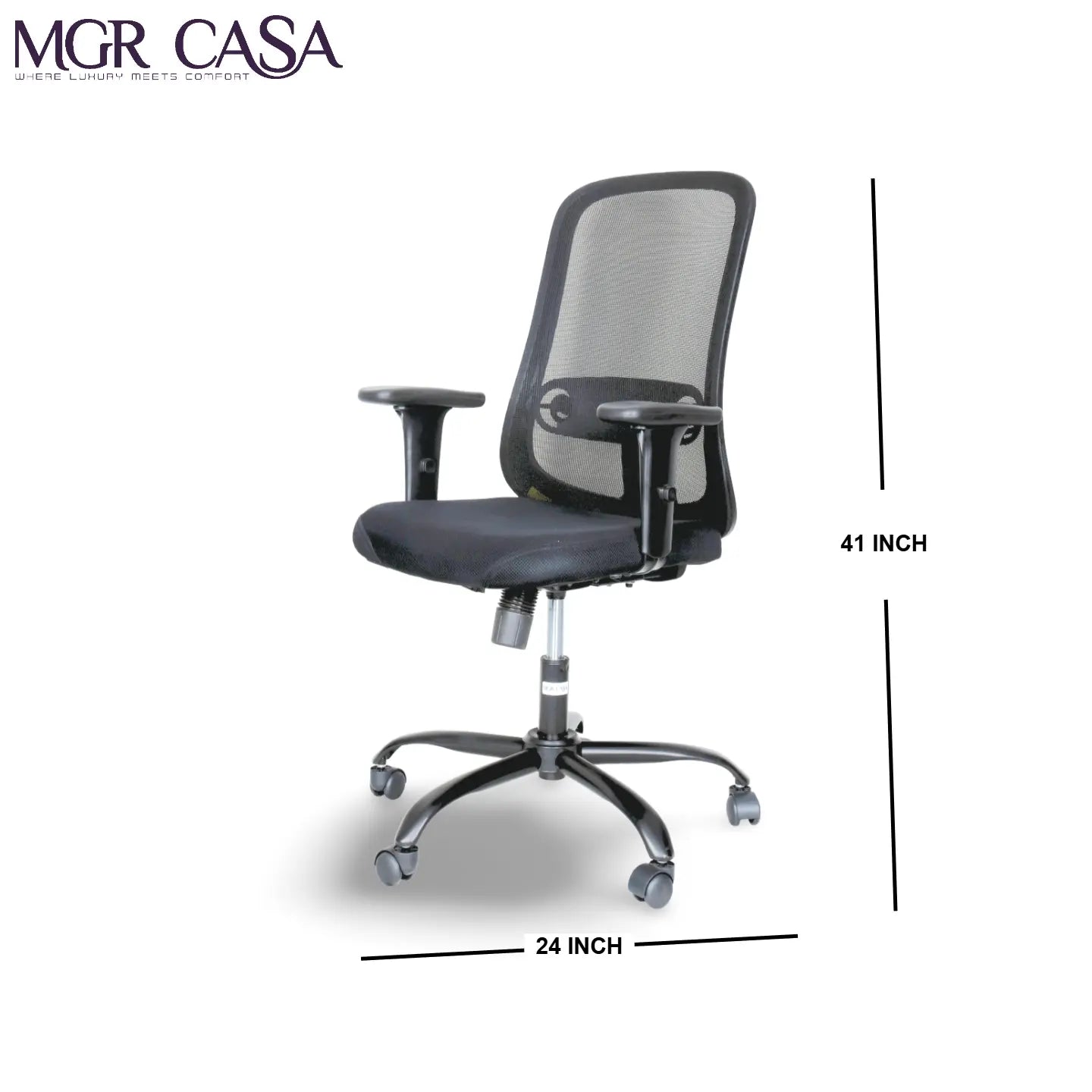 MGR ZOOM BLACK MID-BACK MESH OFFICE CHAIR MGR CASA