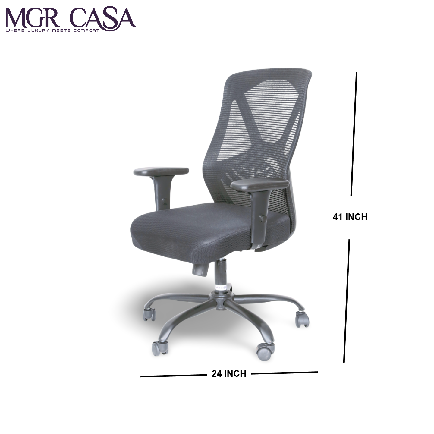 MGR YARIS BLACK MID BACK MESH OFFICE CHAIR