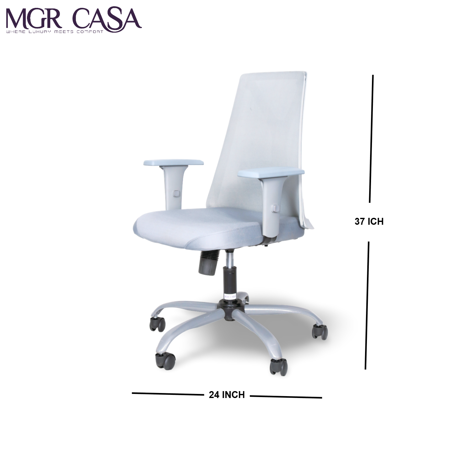 MGR LIBRA GREY MID BACK MESH OFFICE CHAIR
