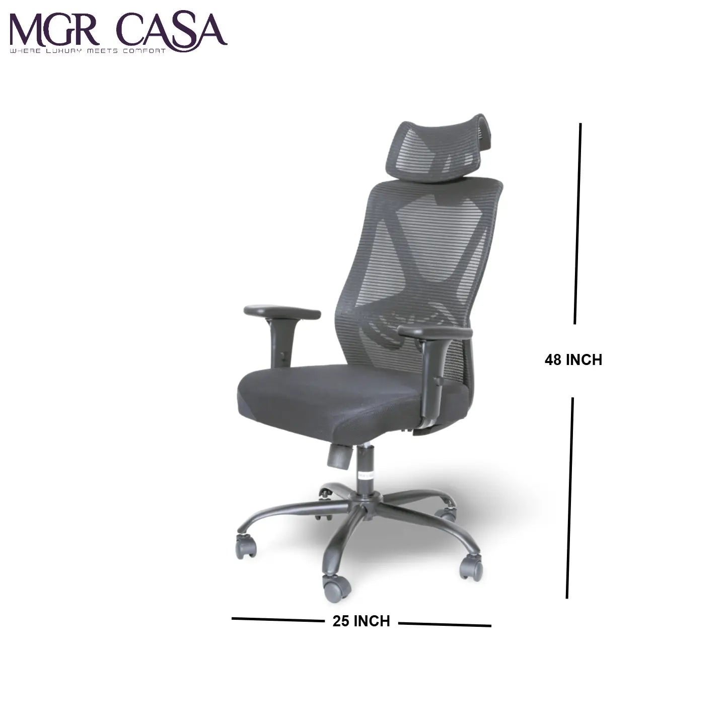 MGR YARIS BLACK HIGH BACK MESH OFFICE CHAIR MGR CASA