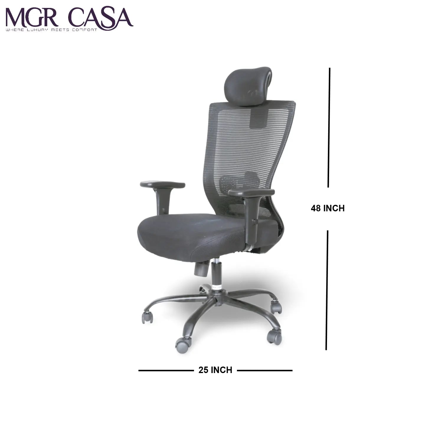 MGR MYSTIC BLACK HIGH BACK MESH OFFICE CHAIR MGR CASA