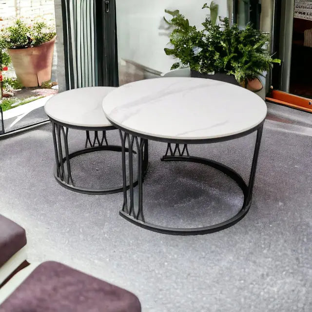 MGR New Ceramic Top Center Table In Black Base MGR CASA