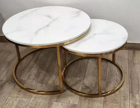 MGR New Marble Top SS Coted Center Table In Gold Colour MGR CASA