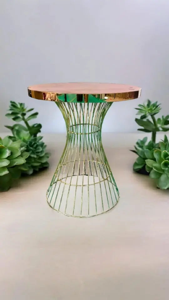 MGR New Corner Table For Indore Or Out Dore In Golden Colour MGR CASA