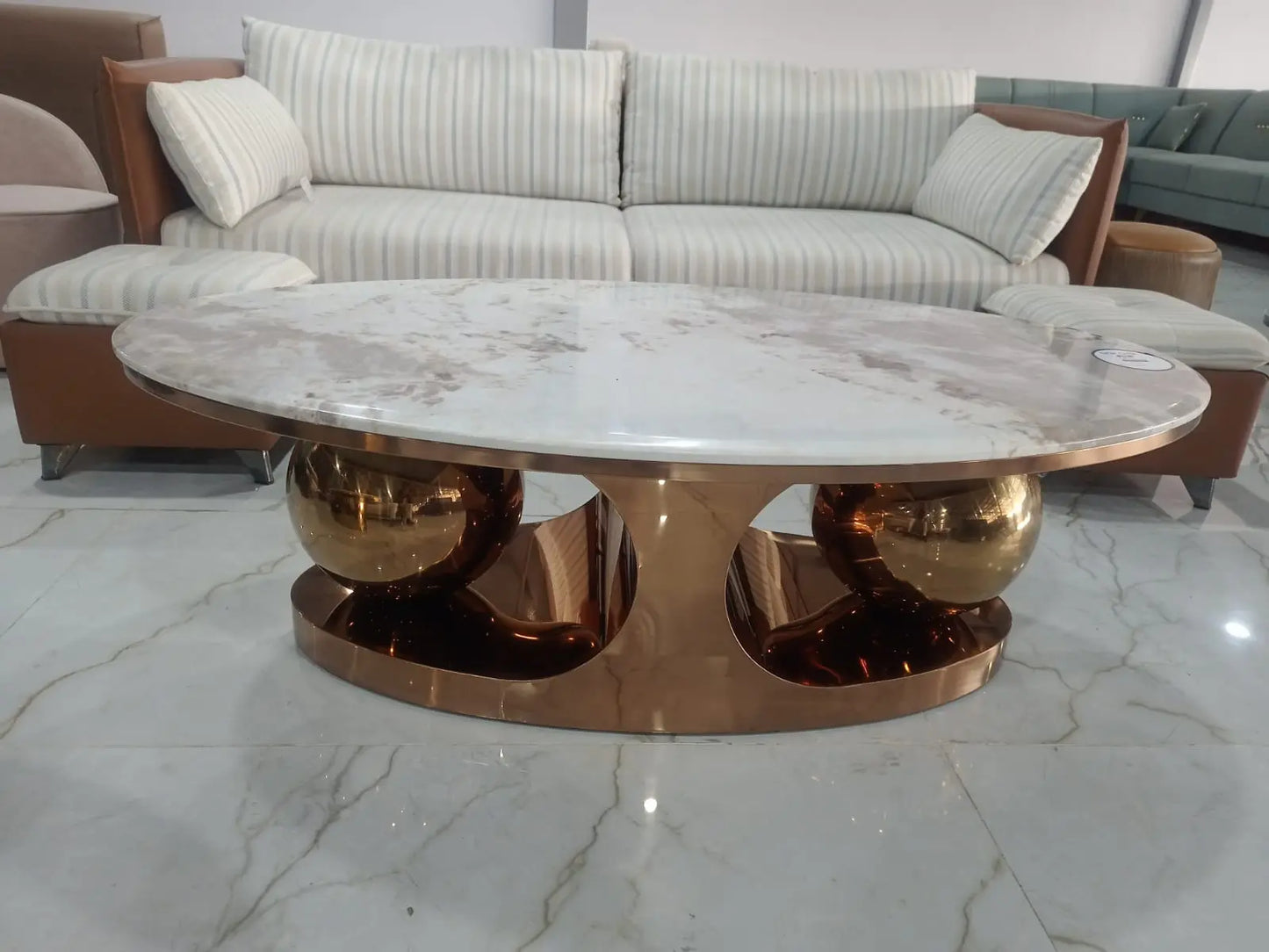 MGR New Pvd Coted Center Table With Marble Top MGR CASA