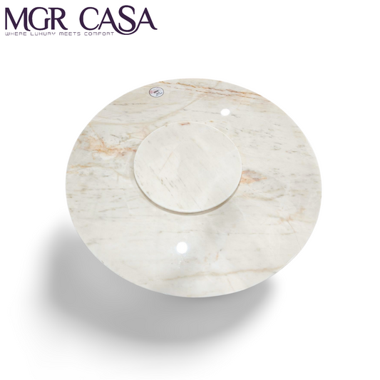 MGR MICHEL ANGELO ROUND MARBLE TOP FOR DINING TABLE UPEER MARBLE ROTATBLE