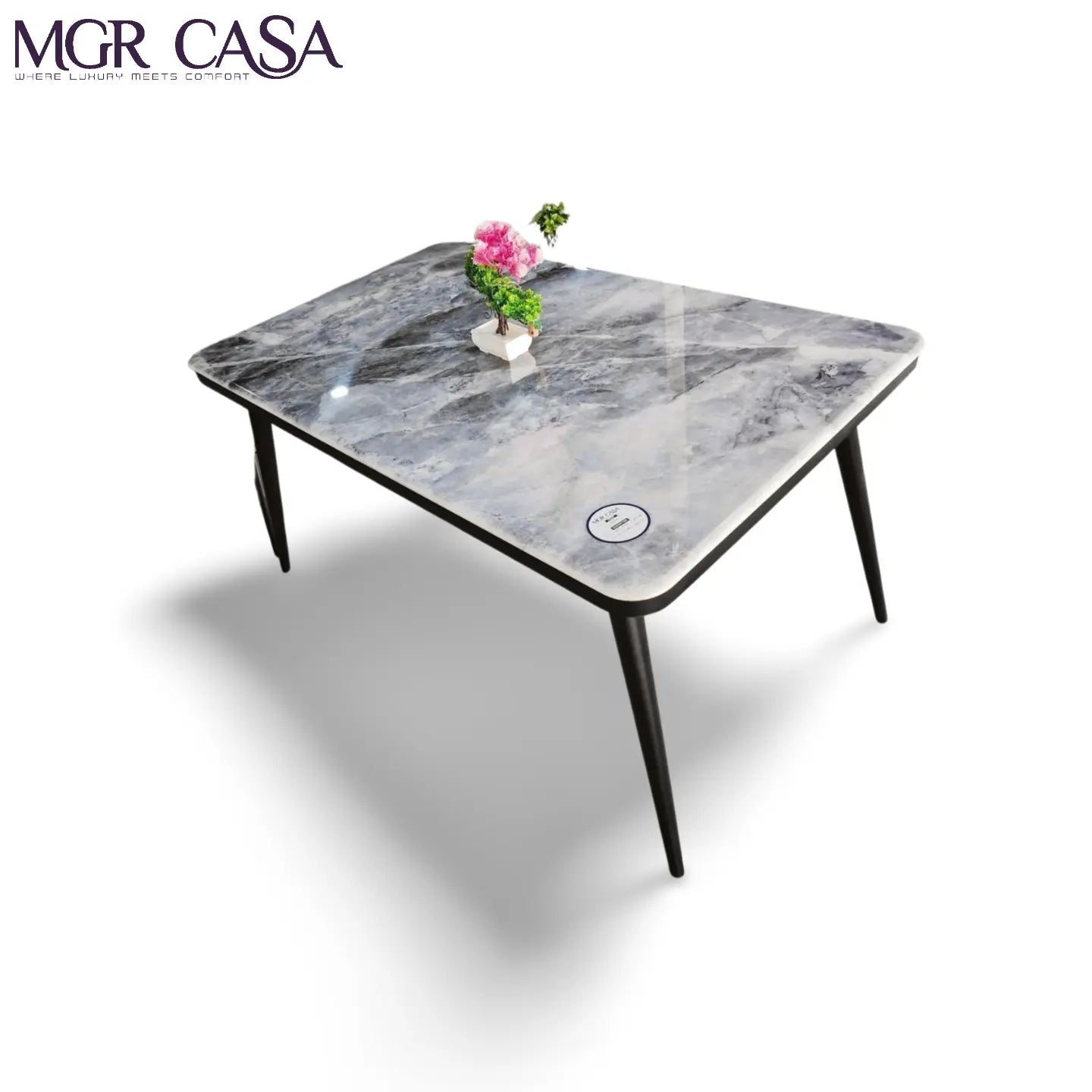 MGR MARBLE TOP METAL BASE 6 SEATER IMPORTED DINNING TABLE MGR CASA