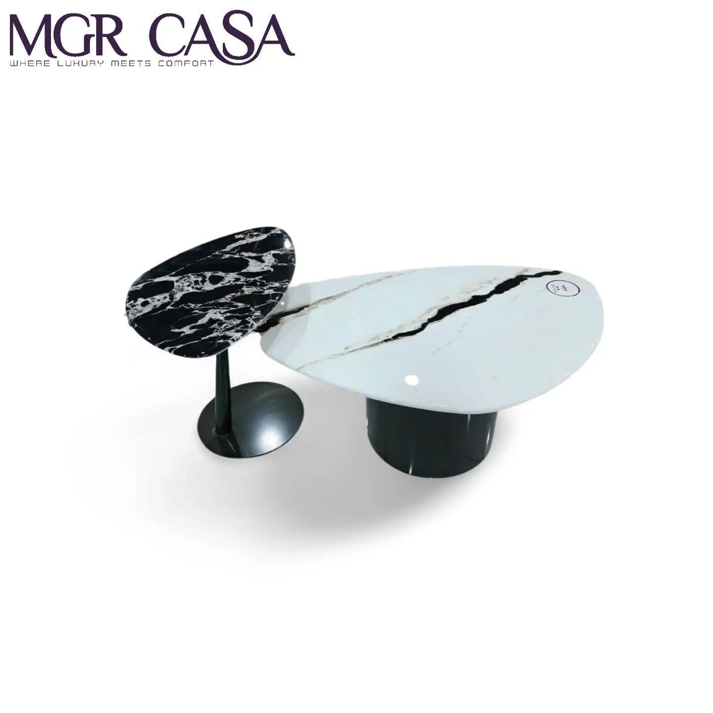 MGR MARBLE TOP METAL BASE, MARBLE TOP METAL BASE TWO PEICE CENTER TABLE SET MGR CASA