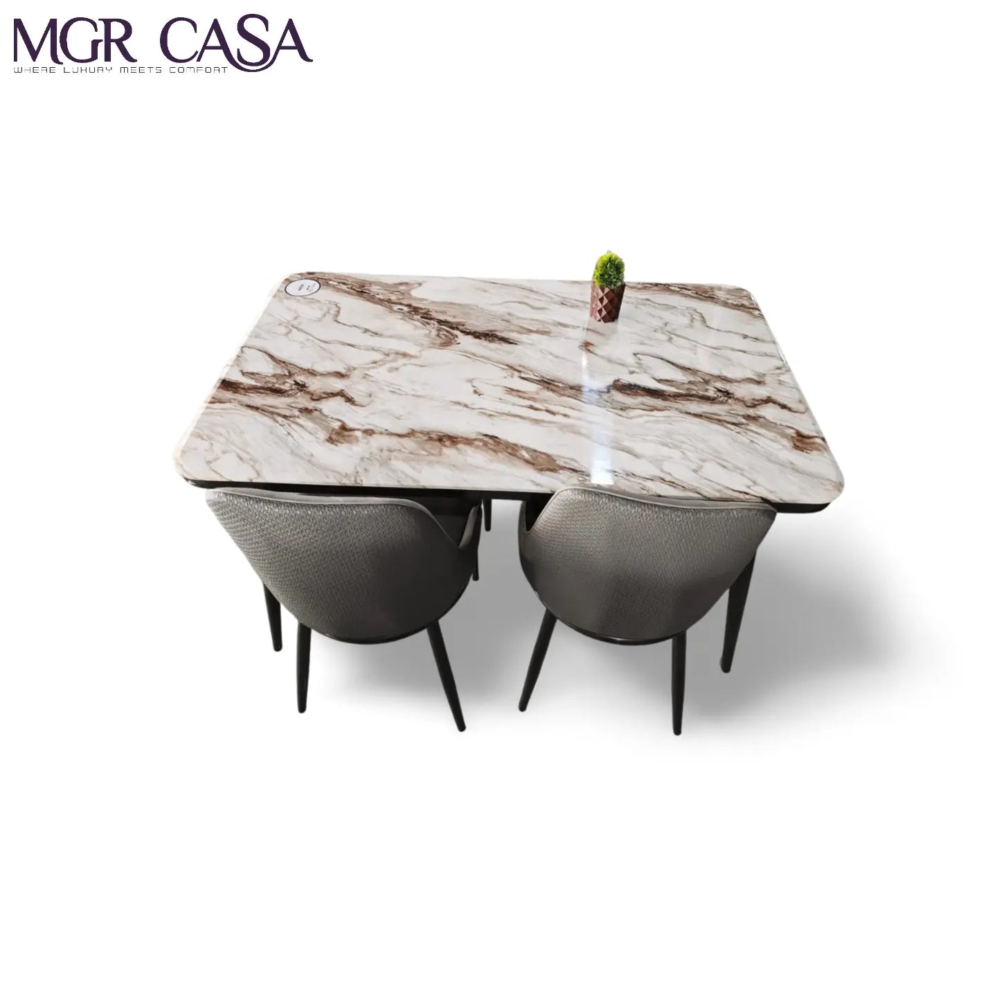 MGR MARBLE TOP METAL BASE 4 SEATER IMPORTED DINNING TABLE MGRCASA