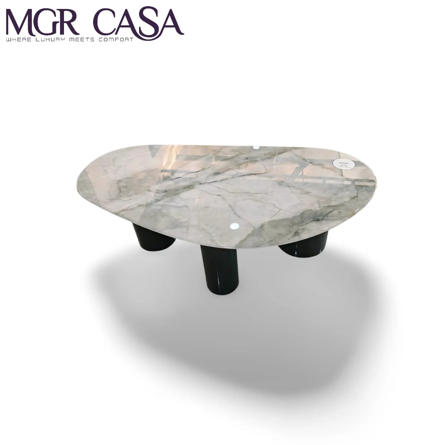 MGR MARBLE TOP, METAL BASE OVEL SHAPE CENTER TABLE MGR CASA