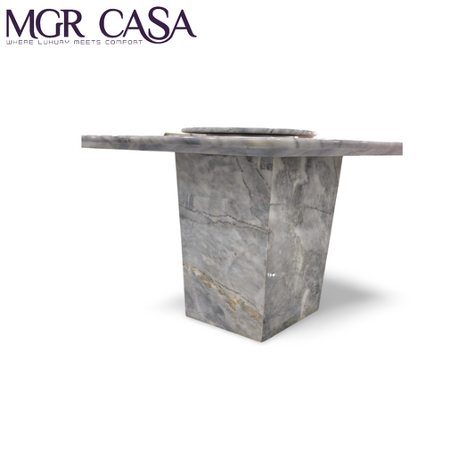 MGR HEXAGONAL MARBLE TOP MARBLE BASE DINING TABLE SET