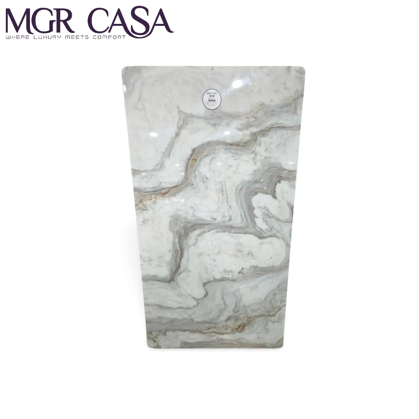 MGR ITALIAN VOLAKASH MARBLE TOP WITH DYNAMIC GREY SHADE FOR DINING TABLE MGR CASA