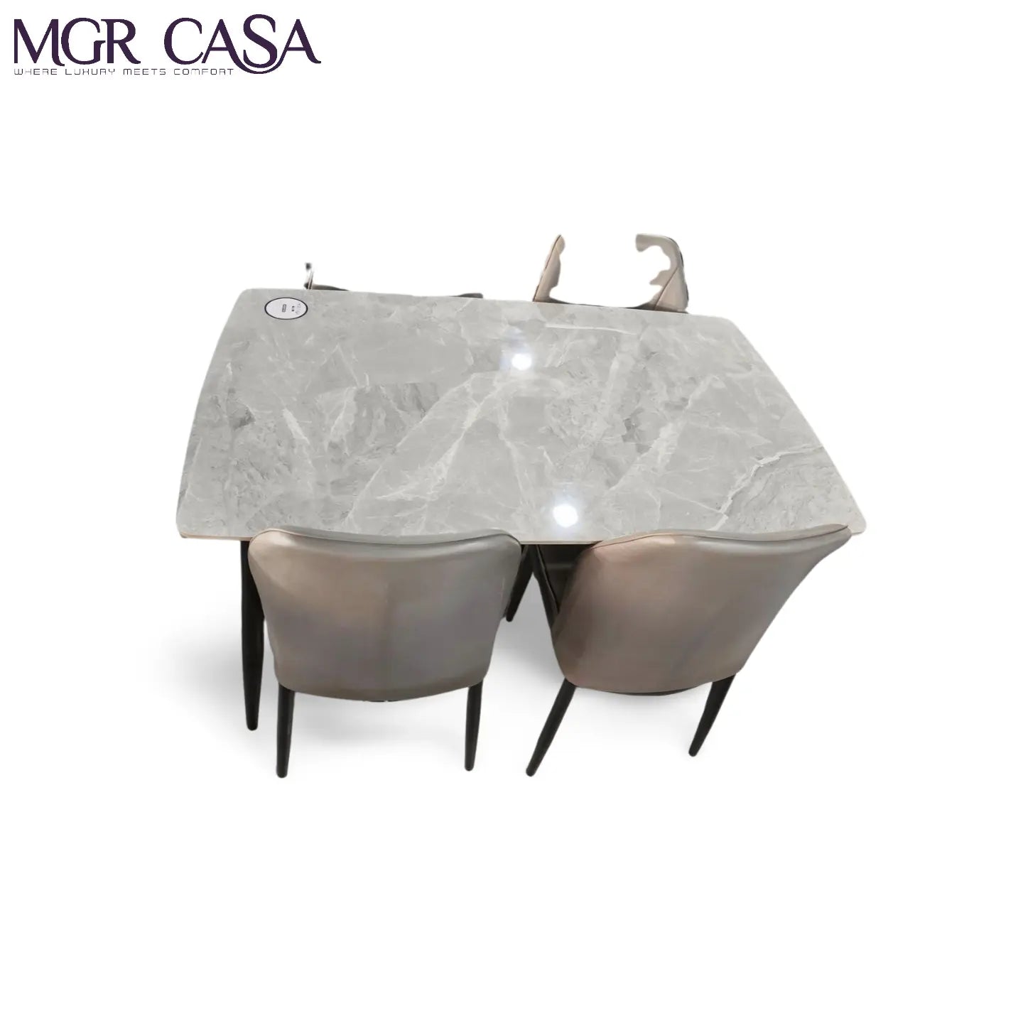 MGR CERAMIC TOP METAL BASE 4 SEATER IMPORTED DINING TABLE SET MGR CASA