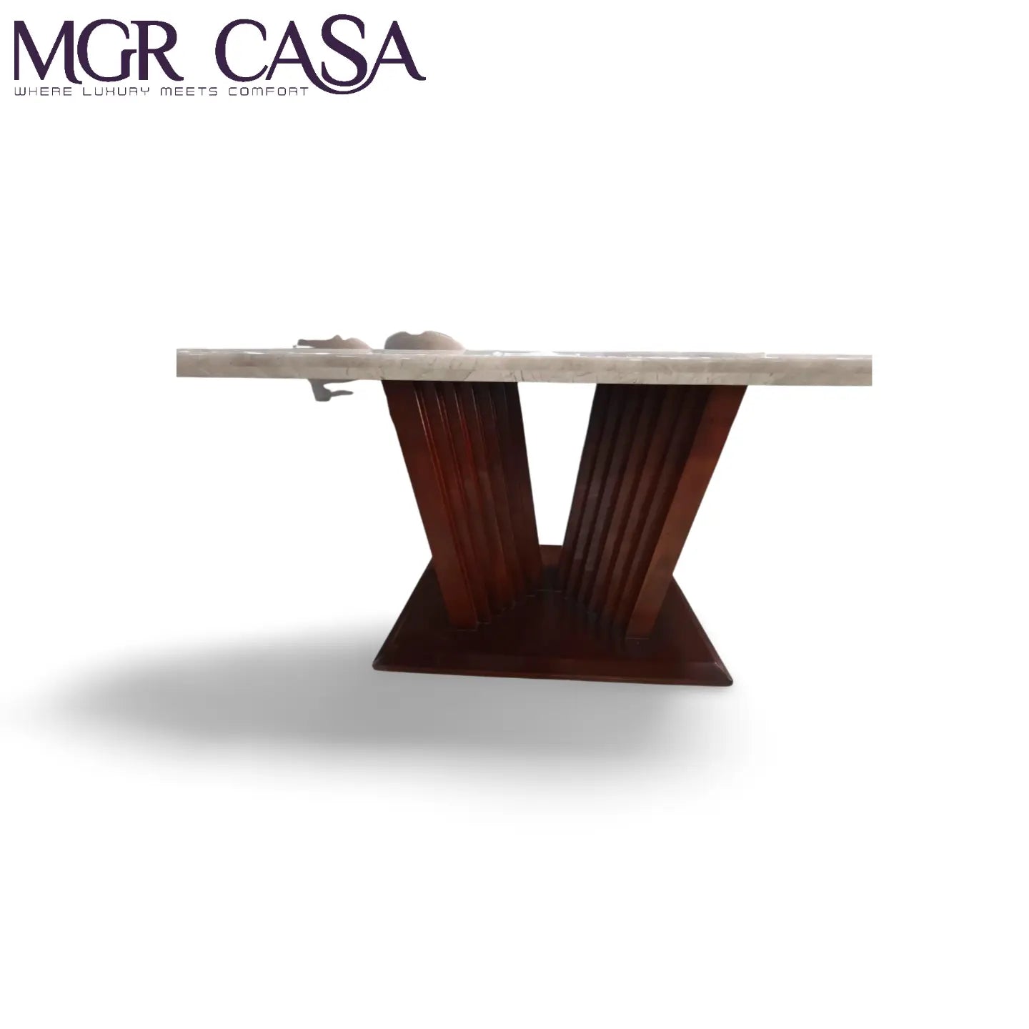 MGR V SHAPE TEAK WOOD BASE FOR 6 SEATER CUSTUMIZABLE DINING TABLE BASE MGR CASA