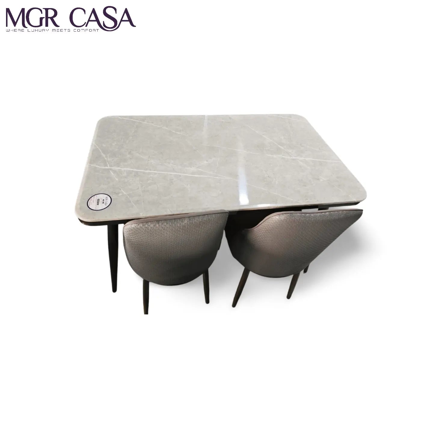 MGR MARBLE TOP METAL BASE 4 SEATER IMPORTED DINING TABLE SET MGR CASA