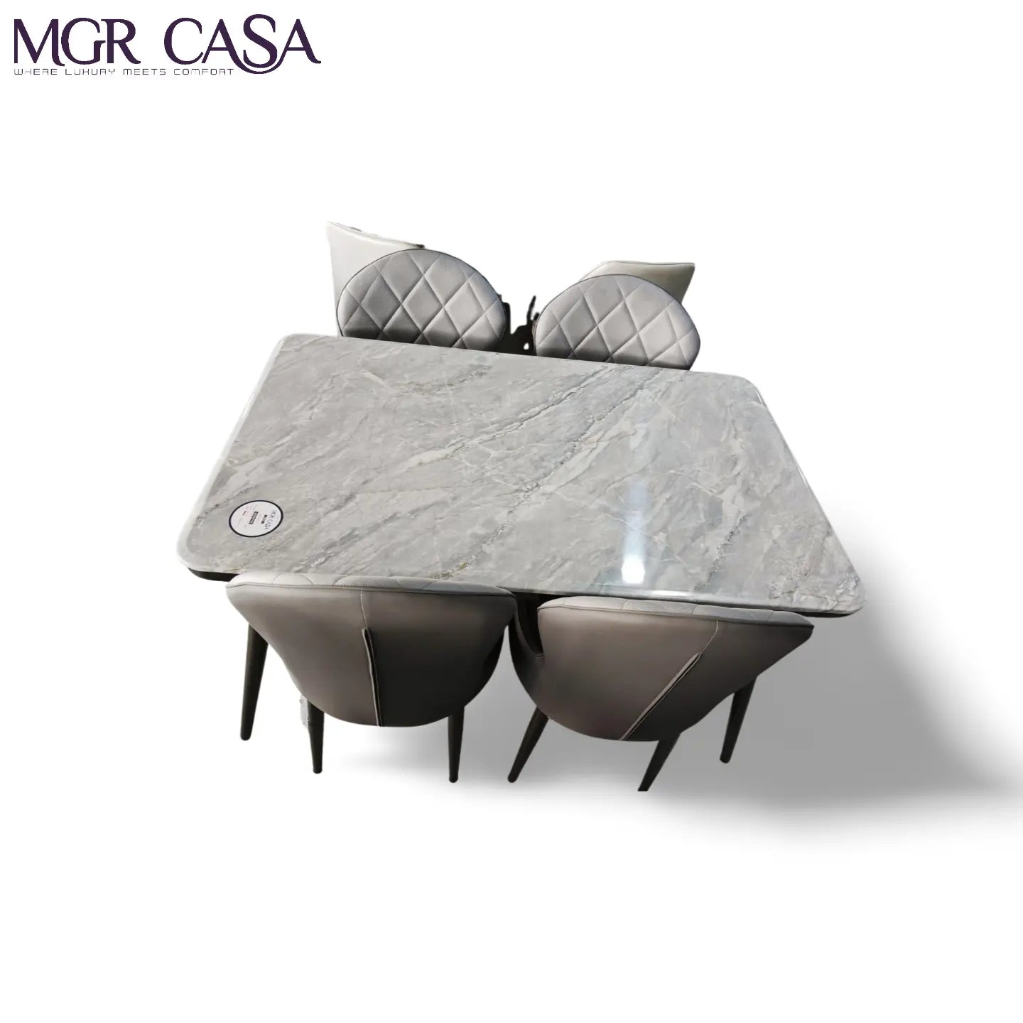 MGR MARBLE TOP METAL BASE 4 SEATER IMPORTED DINING TABLE SET MGR CASA