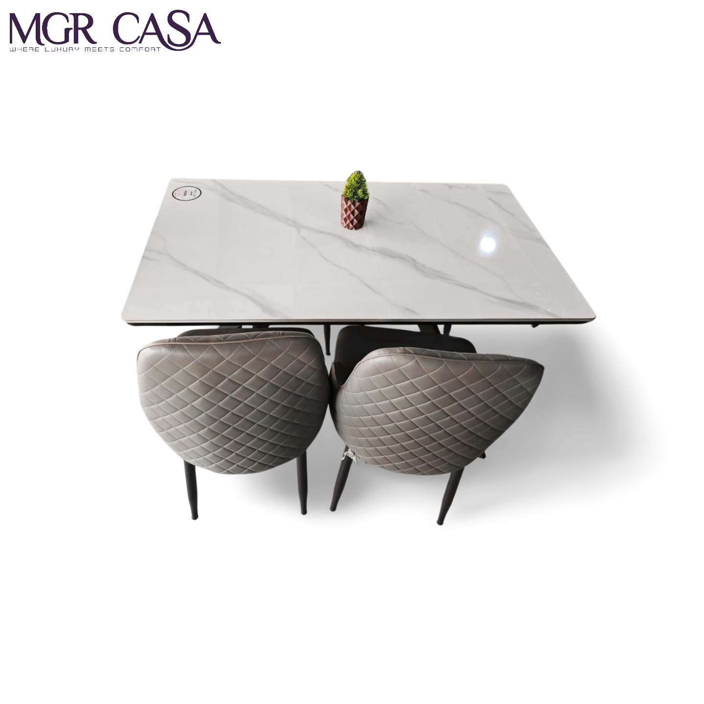 MGR CERAMIC TOP METAL BASE 4 SEATER IMPORTED DINING TABLE SET
