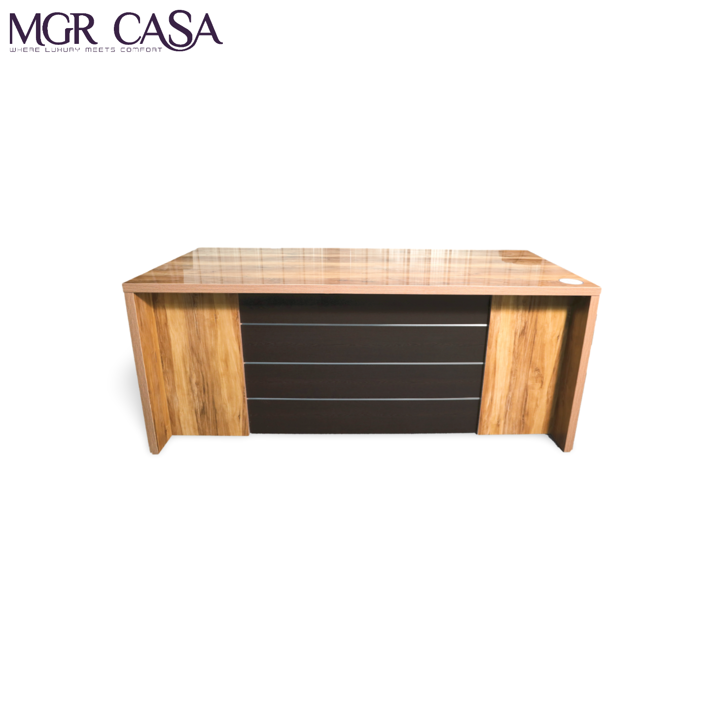 MGR UV COATED ENGINEERING WOOD FRAME SIZE CUSTUMIZABLE L SHAPE OFFICE TABLE