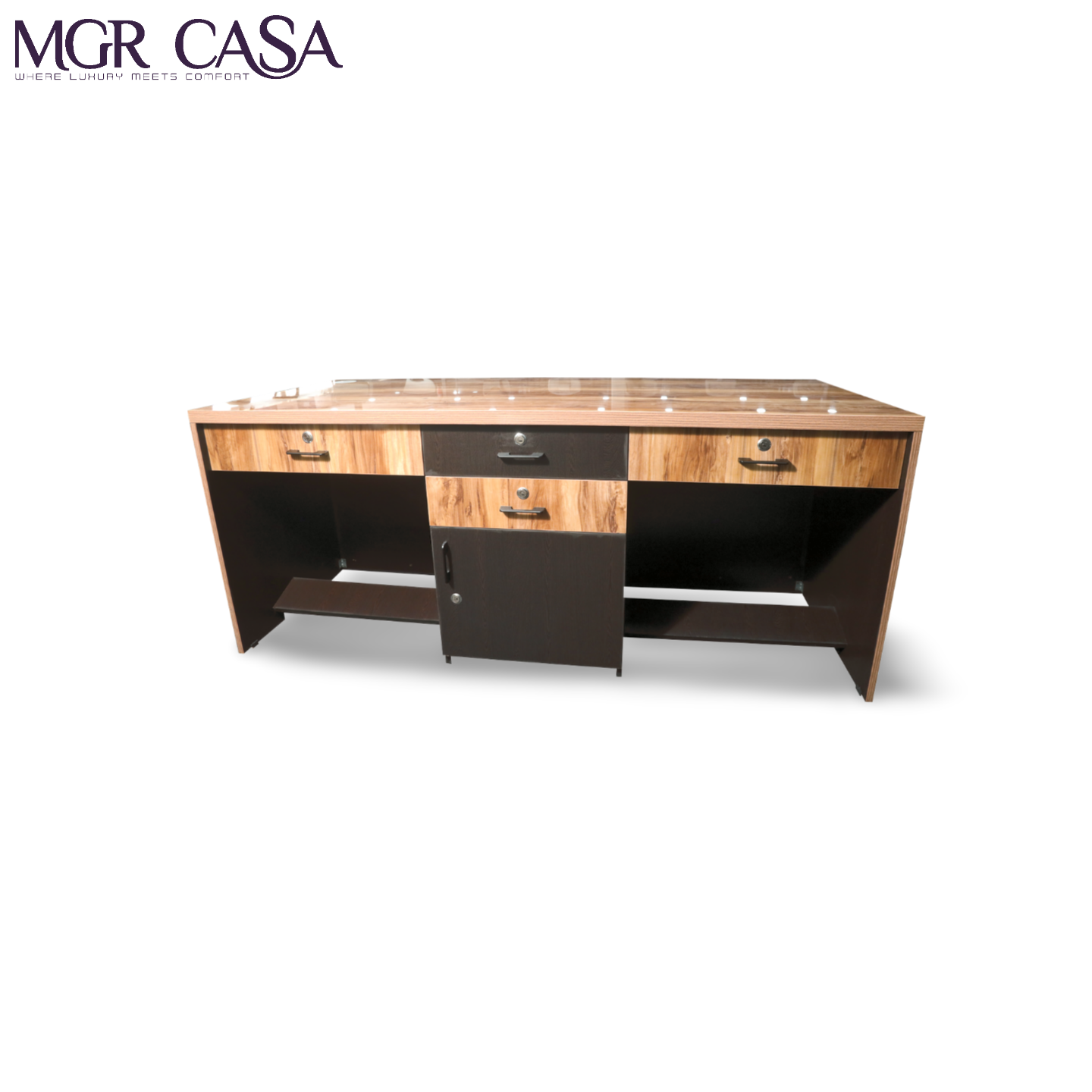 MGR UV COATED ENGINEERING WOOD FRAME SIZE CUSTUMIZABLE L SHAPE OFFICE TABLE