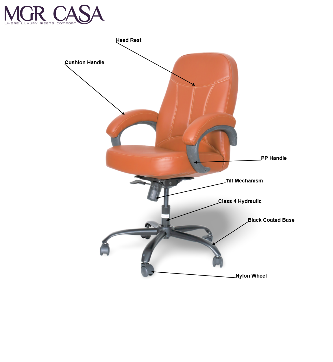 MGR MEDIUM BACK CUSHION OFFICE CHAIR